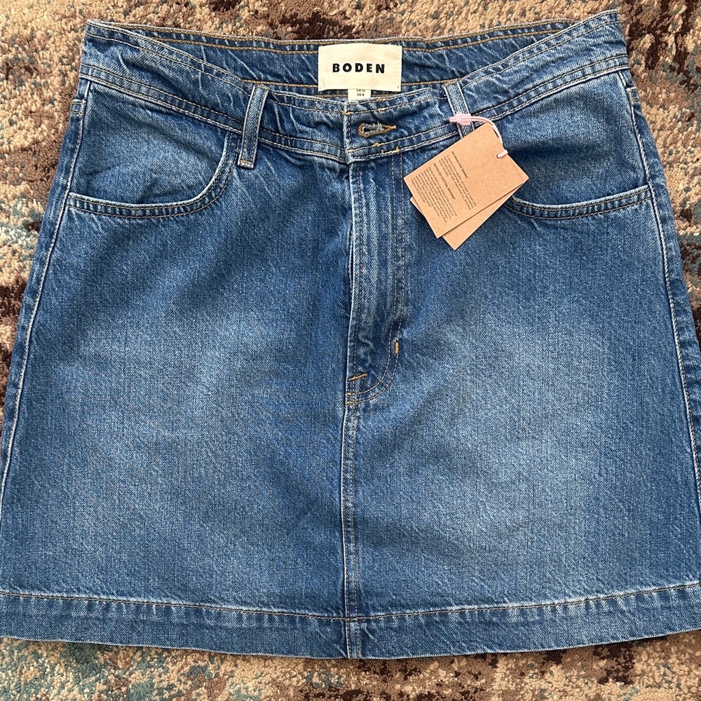 Boden Indigo A-Line Denim Skirt